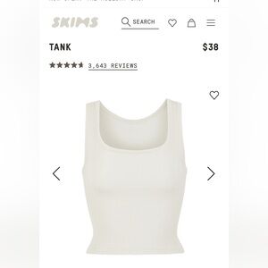 SKIMS COTTON RIB TANK - SIZE SMALL - BONE